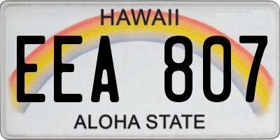HI license plate EEA807