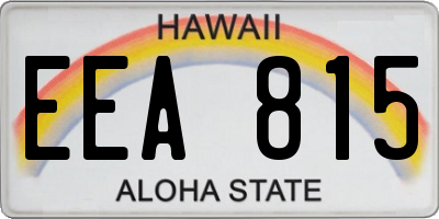 HI license plate EEA815