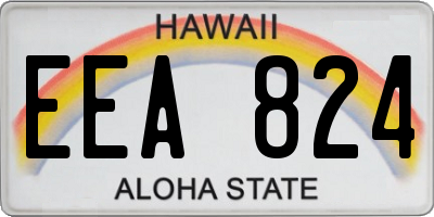 HI license plate EEA824