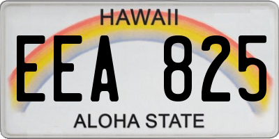 HI license plate EEA825