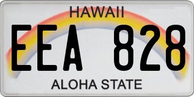 HI license plate EEA828