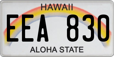 HI license plate EEA830