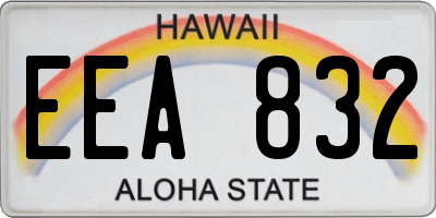 HI license plate EEA832