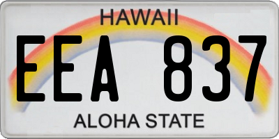 HI license plate EEA837