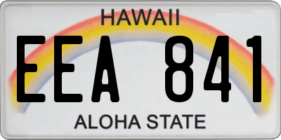 HI license plate EEA841