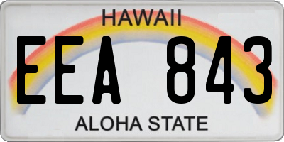 HI license plate EEA843