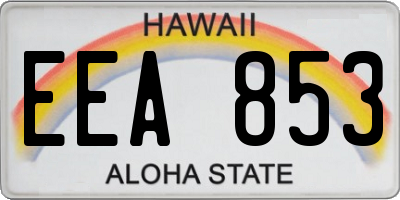 HI license plate EEA853
