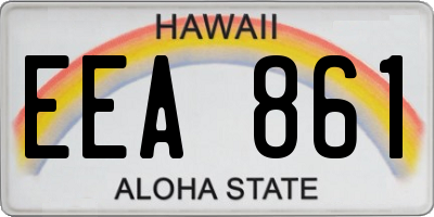 HI license plate EEA861