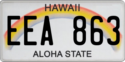 HI license plate EEA863