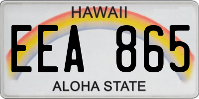HI license plate EEA865