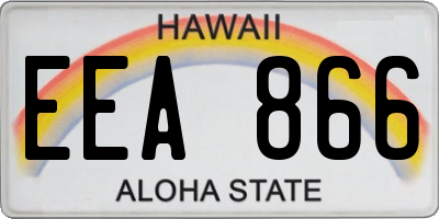HI license plate EEA866