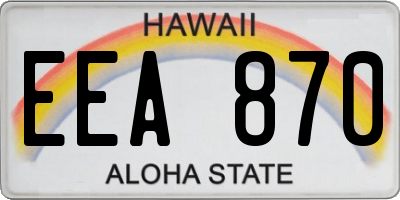 HI license plate EEA870