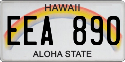 HI license plate EEA890