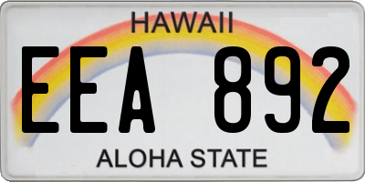 HI license plate EEA892