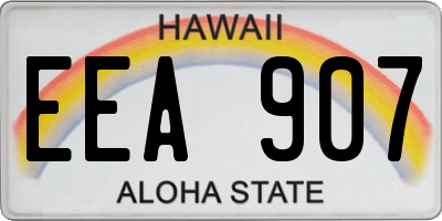 HI license plate EEA907