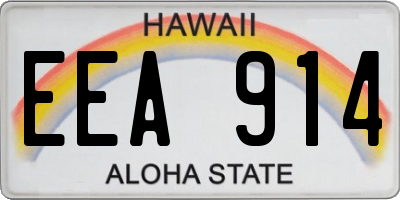HI license plate EEA914