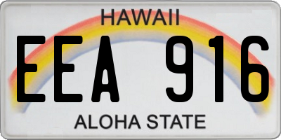 HI license plate EEA916