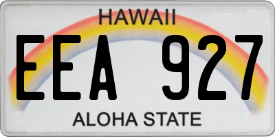 HI license plate EEA927