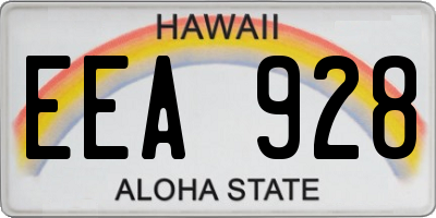 HI license plate EEA928