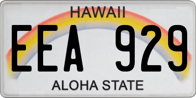 HI license plate EEA929