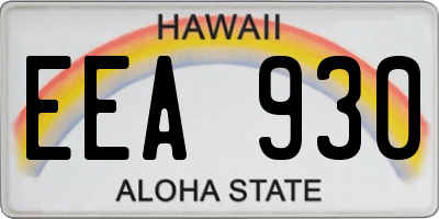 HI license plate EEA930