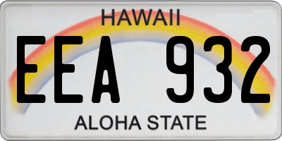HI license plate EEA932