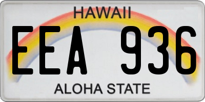 HI license plate EEA936