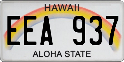 HI license plate EEA937
