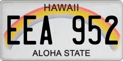 HI license plate EEA952