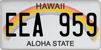 HI license plate EEA959
