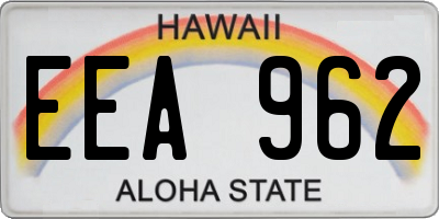 HI license plate EEA962