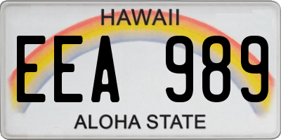 HI license plate EEA989