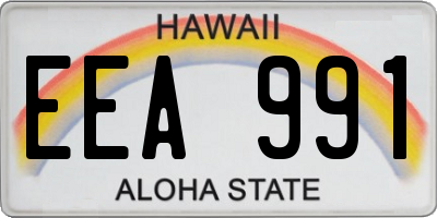 HI license plate EEA991