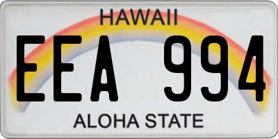 HI license plate EEA994