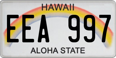 HI license plate EEA997