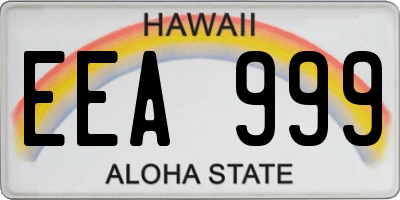 HI license plate EEA999