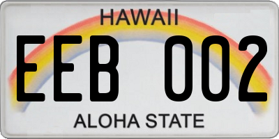 HI license plate EEB002