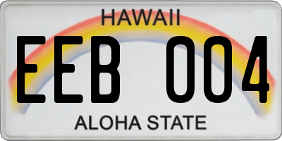 HI license plate EEB004