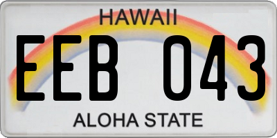HI license plate EEB043