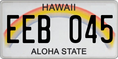 HI license plate EEB045