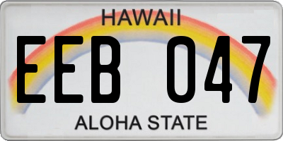 HI license plate EEB047
