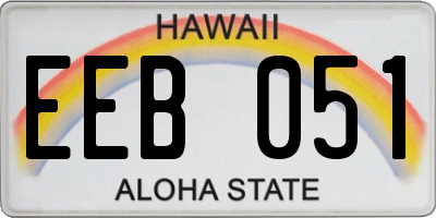 HI license plate EEB051