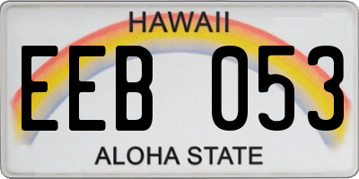 HI license plate EEB053