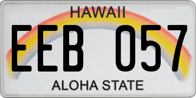 HI license plate EEB057