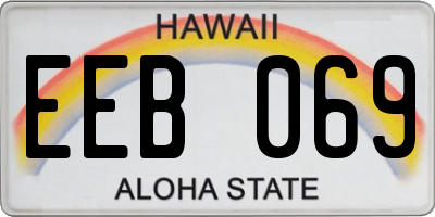 HI license plate EEB069