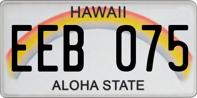 HI license plate EEB075