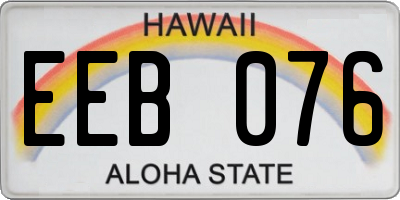 HI license plate EEB076