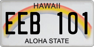 HI license plate EEB101