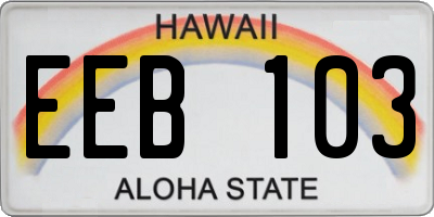 HI license plate EEB103