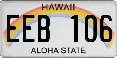 HI license plate EEB106